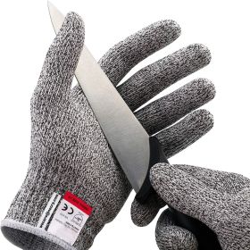 Cut Resistant Gloves - Ambidextrous, Food Grade, High Performance Level 5 Protection. Size Medium, Complimentary Ebook Included - XL