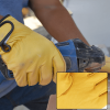 Work gloves sheepskin leather workers work welding safety protection garden sports motorcycle driver wear-resistant gloves - Yellow - XXL