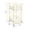 2 Glass Shelves  Serving Trolley Bar Cart  with Durable Metal Frame for Hotel Dining Room Restaurant - Glod