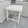 Durable Outdoor End Table - Solid Aluminum Construction, Whitewashed Birch Look - Natural Charm, Adjustable Levelers - as Pic