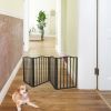 Pet Gate – Dog Gate for Doorways;  Stairs or House – Freestanding;  Folding ;  Dark brown; Arc Wooden - Dark brown