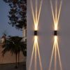 LED Waterproof Outdoor 3 Beams Wall Light, Outdoor Landscape Lights, Garden Patio Back Yard Front Door Wall Lamp - black