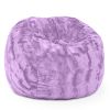 Jaxx Saxx 3 Foot Bean Bag Chair - Faux Fur - Fun Colors, Bellflower Purple - Bellflower Purple - Luxe Fur