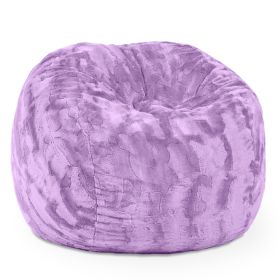 Jaxx Saxx 3 Foot Bean Bag Chair - Faux Fur - Fun Colors, Bellflower Purple - Bellflower Purple - Luxe Fur