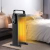 1500W Electric Space Heater Oil Filled Radiator Heater with Foldable Rack - black