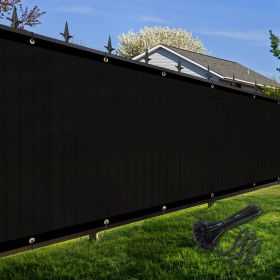 Artpuch Privacy Fence Screen Black Customized Outdoor Mesh Panels for Backyard, Balcony,Patio,Construction Site with Zip Ties - 4x89 ft - Black