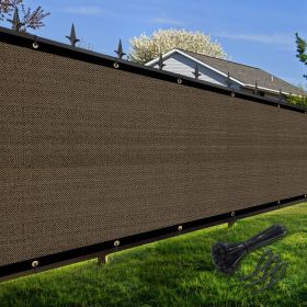 Artpuch Privacy Fence Screen Brown Customized Outdoor Mesh Panels for Backyard, Balcony,Patio,Construction Site with Zip Ties - 4x40 ft - Brown