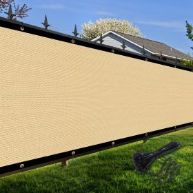 Artpuch Privacy Fence Screen Sand Customized Outdoor Mesh Panels for Backyard, Balcony,Patio,Construction Site with Zip Ties - 5x50 ft - Sand
