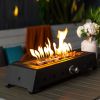 28 inch Tabletop Fire Pit, Propane Gas Fire Pit with Quick Connect Joint, Glass Wind Guard and Lava Rock, Outdoor Portable Tabletop Fire Pit - as Pic