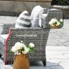 Direct Wicker Fire Pit Table With Chair Rattan Wicker Sofa Set out Door Furniture Garden Set - Grey(tall firepit table)