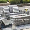 Direct Wicker Fire Pit Table With Chair Rattan Wicker Sofa Set out Door Furniture Garden Set - Grey