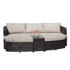 Direct Wicker 4-Piece Outdoor Wicker Sofa Daybed Set Patio Furniture Sunbed - Brown