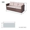 Direct Wicker Outdoor Patio Conversation Set with Storage Box with Cushion - Dark Brown