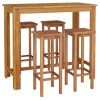 5 Piece Patio Bar Set Solid Wood Acacia - Brown