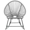 Outdoor Rocking Moon Chair Gray Poly Rattan - Grey