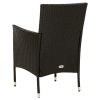 7 Piece Patio Dining Set with Cushions Poly Rattan Black - Black