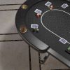 INO Design 96" Oval Black Aura Texas Holdem Casino Game Poker Table With Curved Legs DropBox - as Pic