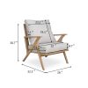 2 Pieces Patio Furniture Chairs, Set of 2 Outdoor Acacia Wood Sofa Set with Soft Seat for Garden, Backyard, Poolside, Bistro and Deck - as Pic