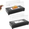 Tabletop Fireplace Bio-Ethanol Fire Pit,Indoor Outdoor Table Fire Lantern Portable Fire Bowl Pot Fire Pit,Square,Black - Sqaure