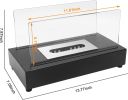 Tabletop Fireplace Bio-Ethanol Fire Pit,Indoor Outdoor Table Fire Lantern Portable Fire Bowl Pot Fire Pit,Square,Black - Clear