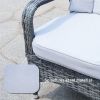 Direct Wicker 5-Piece Aluminum Wicker Round Outdoor Dining Set with Cushions - Gray