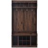 U-Can Hall Tree with 6 Hooks , Coat Hanger, Entryway Bench, Storage Bench, 3-in-1 Design, 39.4INCH, for Entrance, Hallway(Tiger) - as Pic