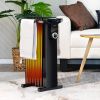 1500W Electric Space Heater Oil Filled Radiator Heater with Foldable Rack - black