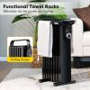 1500W Electric Space Heater Oil Filled Radiator Heater with Foldable Rack - black