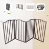Pet Gate – Dog Gate for Doorways;  Stairs or House – Freestanding;  Folding ;  Dark brown; Arc Wooden - Dark brown