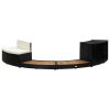 Spa Surround Black Poly Rattan and Acacia Wood - Black