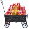 Folding Wagon Garden Shopping Beach - Black