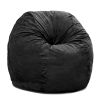 Jaxx Saxx 4 Foot Round Bean Bag w/ Removable Cover, Black - Black - Microsuede