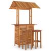 3 Piece Patio Bar Set Solid Wood Acacia - Brown