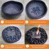 Tabletop Fireplace Bio-Ethanol Fire Pit,Indoor Outdoor Table Fire Lantern Portable Fire Bowl Pot Fire Pit,Square,Black - Portable
