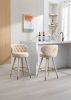 COOLMORE Counter Height Bar Stools Set of 2 for Kitchen Counter Solid Wood Legs with a fixed height of 360 degrees - as Pic
