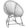 Outdoor Rocking Moon Chair Gray Poly Rattan - Grey