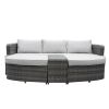 Direct Wicker 4-Piece Outdoor Wicker Sofa Daybed Set Patio Furniture Sunbed - Gray