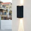 LED Waterproof Outdoor 3 Beams Wall Light, Outdoor Landscape Lights, Garden Patio Back Yard Front Door Wall Lamp - black