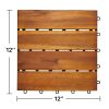 Outdoor Patio 4-Slat Acacia Interlocking Deck Tile (Set of 10 Tiles) - as Pic