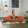 Jaxx 5.5 ft Pillow Saxx Bean Bag Pillow, Mandarin - Mandarin - Microsuede