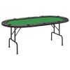 10-Player Folding Poker Table Green 81.1"x41.7"x29.5" - Green