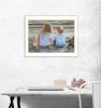 "Boy and Girl Sitting" By Georgia Janisse, Printed Wall Art, Ready To Hang Framed Poster, White Frame - as Pic