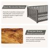 TOPMAX Patio Minimalist Twin Size Garden Swing Bed Wood Porch Swing with Ropes for Backyard, Safe Sloped Design, Gray - as Pic