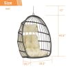 Outdoor Garden Rattan Egg Swing Chair Hanging Chair Wood - as Pic