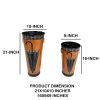 21, 16 Inch Metal Umbrella Stands, Engraved Artwork, Set of 2, Antique Brown, Black - as Pic