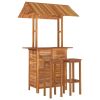 3 Piece Patio Bar Set Solid Wood Acacia - Brown