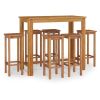 7 Piece Patio Bar Set Solid Wood Acacia - Brown