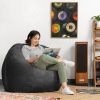 Jaxx Saxx 4 Foot Round Bean Bag w/ Removable Cover, Black - Black - Microsuede