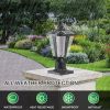 Solar Post Light, Outdoor Patio Fence Post Lamp with Warm and Cool Lights, Decor for Yard Garden Deck, 7.84 x 7.84 x 15 in. - As Pic