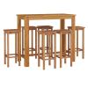 7 Piece Patio Bar Set Solid Wood Acacia - Brown